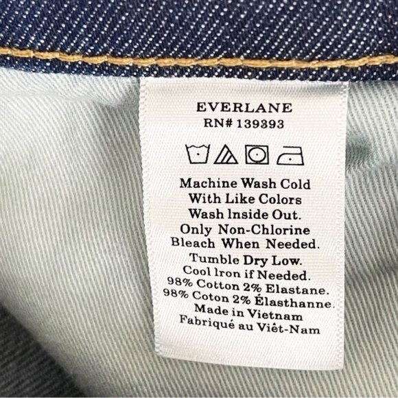 Everlane Dark Wash High rise frayed hem Regular Jean size 25 - Picture 6 of 7